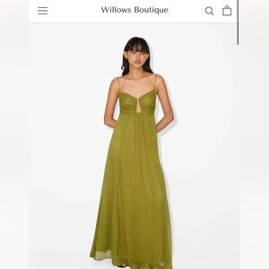 Elegant Olive Green Maxi Dress